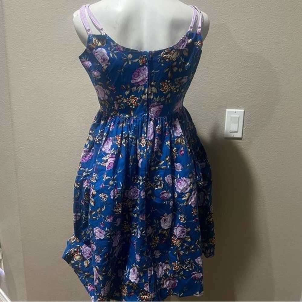 Hell bunny blue floral dress - image 5