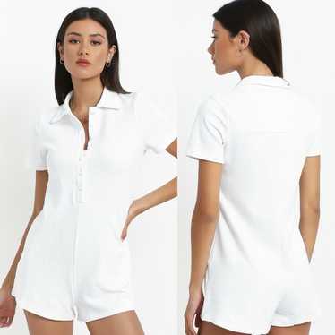 Showpo White Olivette Collared Playsuit Size 8