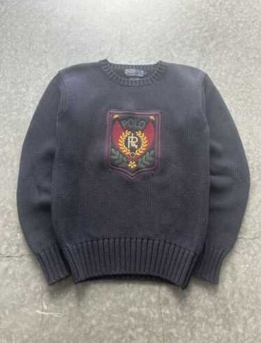 トップス 90s Polo Ralph Lauren Uni Crest Patch Polo Ralph Lauren UNI Sweatshirt 80s Vintage Rare Varsity