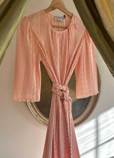 Vintage Rare Mary McFadden Blush Pleated Wrap Dres