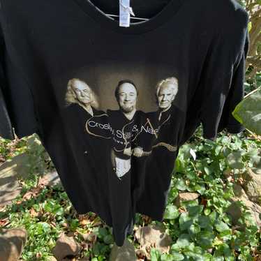 1970s Crosby Stills Nash & Young Orange Cotton T-Shirt - Gem 1970s Crosby Stills Nash & Young Orange Cotton T-Shirt - Gem