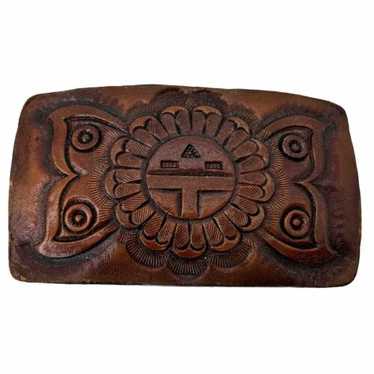 2-2204 家紋入　純金・べっ甲ポーロタイ 正絹 Vintage tooled leather butterfly - Gem
