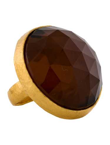 24K Yellow Gold Featuring Checkerboard Round Face… - image 1