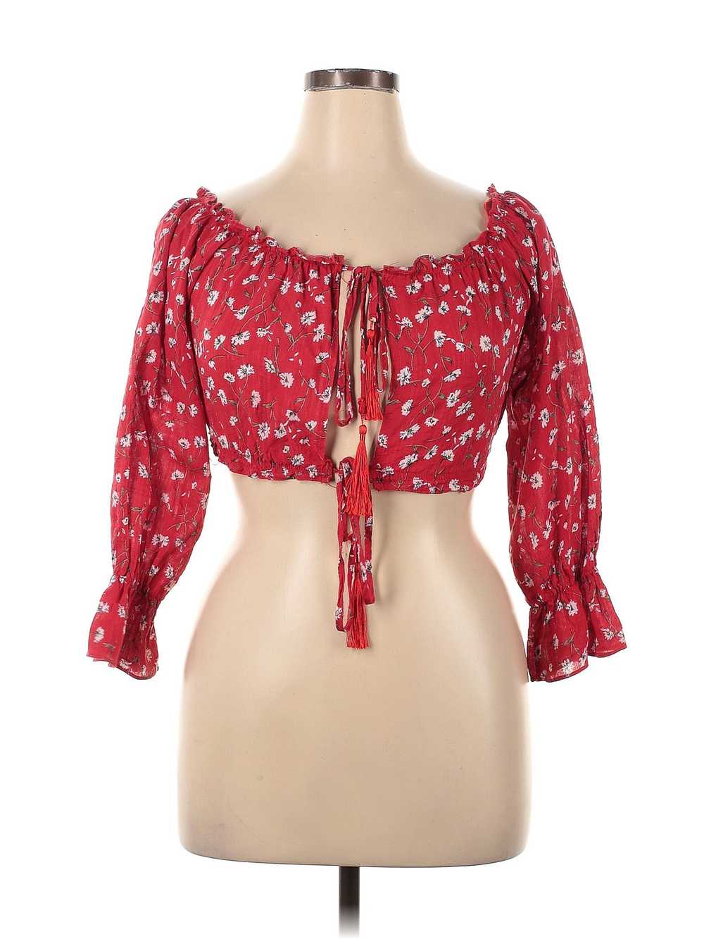 Mint Vanilla Women Red Long Sleeve Blouse 10 - image 1