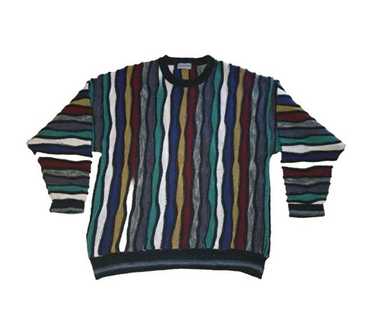 トップス 90s ALFANI 3D KNIT SWEATER RETRO STREET Vintage 1990s Alfani 3D Colored Cable Knit Crewneck Sweater