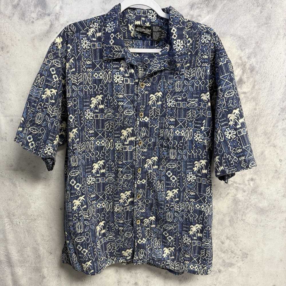 Ocean Pacific Ocean Pacific Button Up Shirt Mens Floral Hawaiian OP Blue