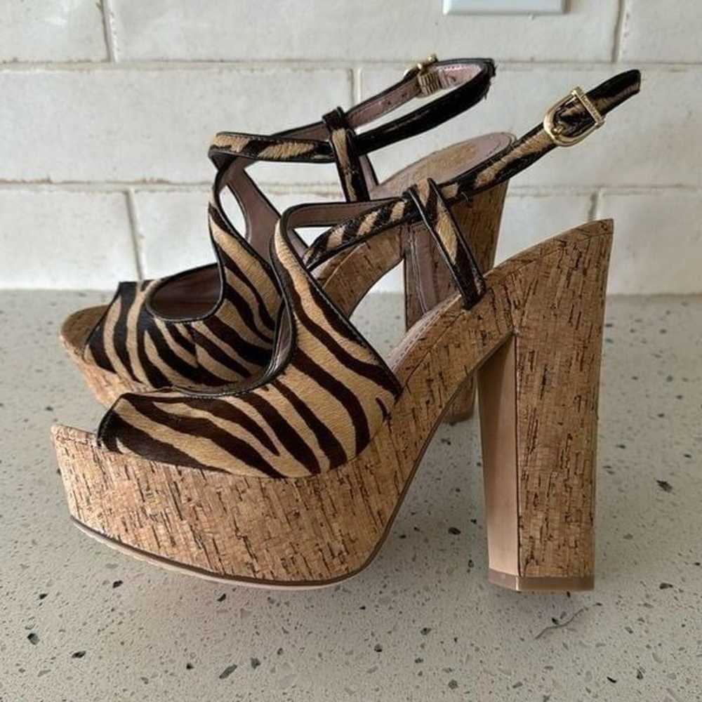 Vince Camuto VC-Deville Tan/Brown Leather Zebra P… - image 1