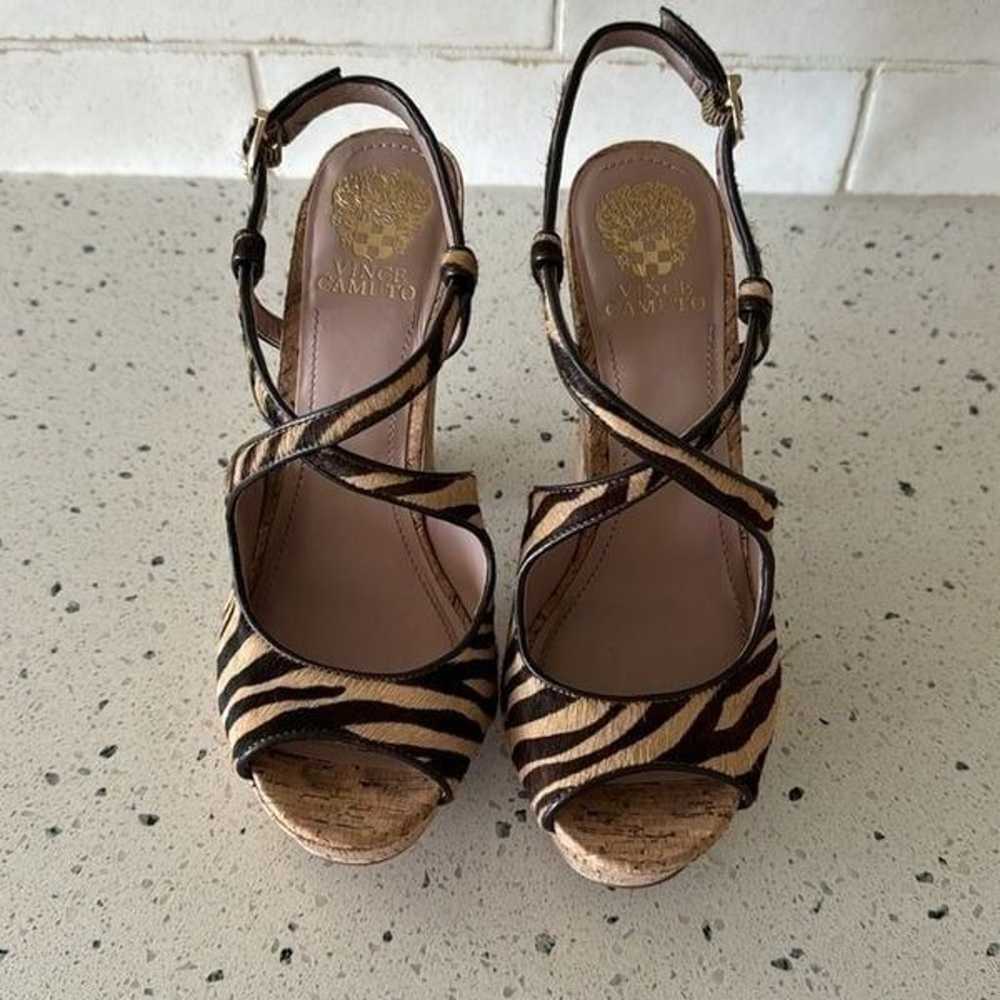 Vince Camuto VC-Deville Tan/Brown Leather Zebra P… - image 2