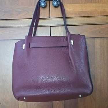 Prune Red Satchel With Structured Shape And Long … - image 1