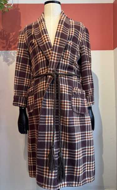 1940s？　beacon ブランケット　コート　紐付 ビンテージ40's○Beaconキッズチェックブランケットガウン