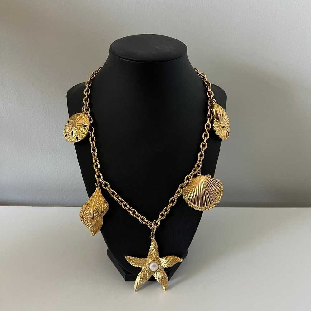 Gold Kenneth Jay Lane Royal Sea Necklace - image 2