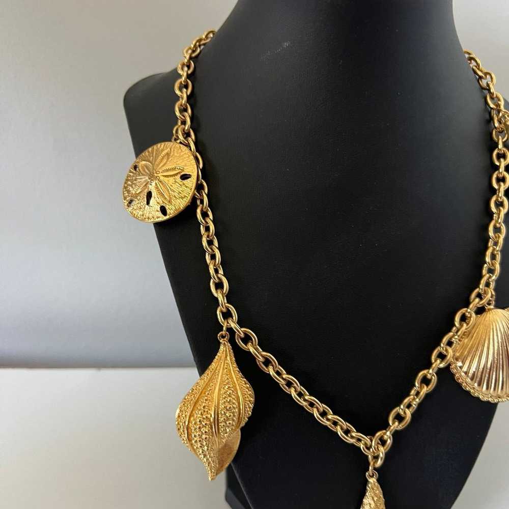 Gold Kenneth Jay Lane Royal Sea Necklace - image 4