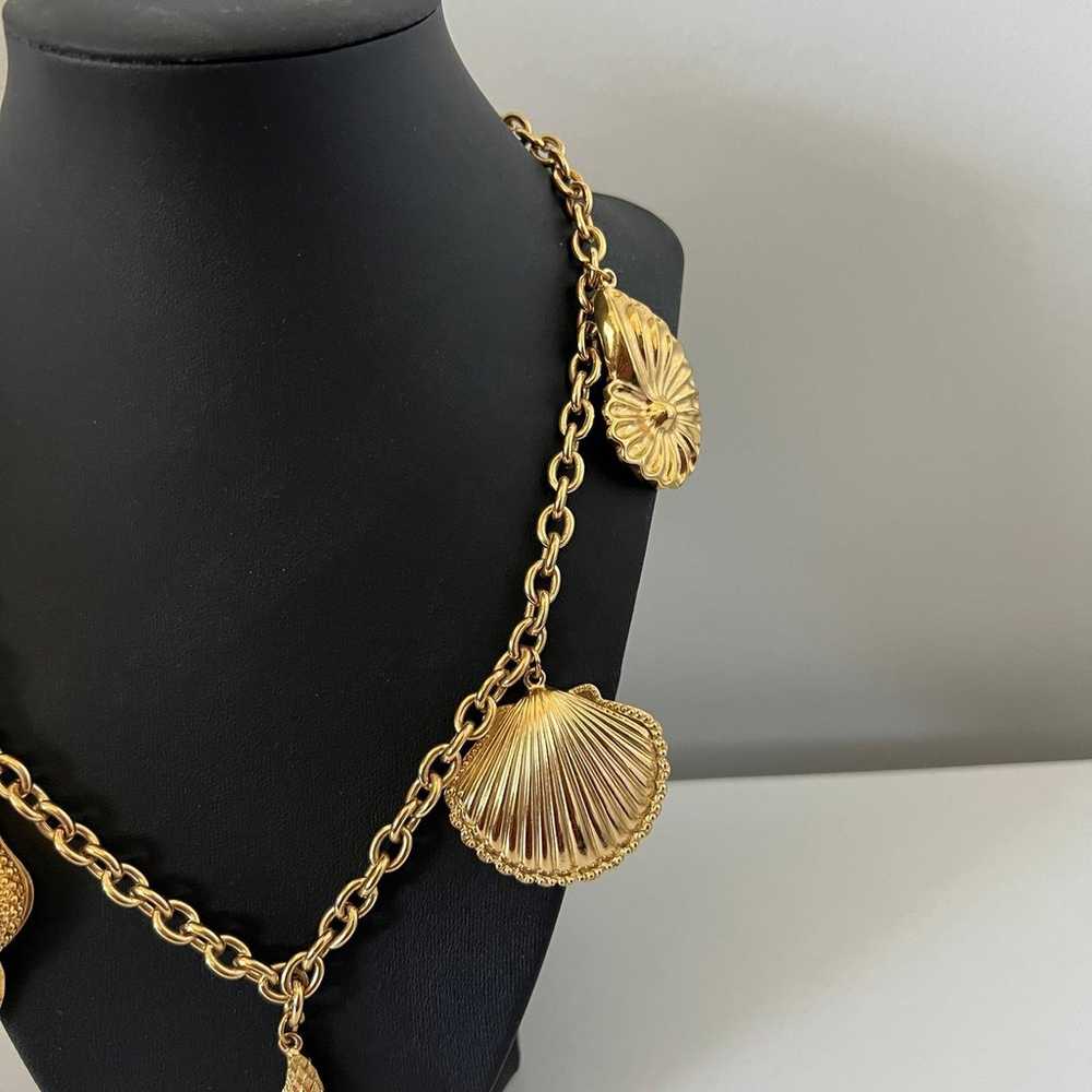 Gold Kenneth Jay Lane Royal Sea Necklace - image 5