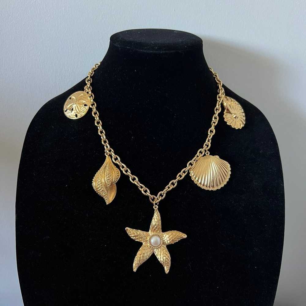Gold Kenneth Jay Lane Royal Sea Necklace - image 7