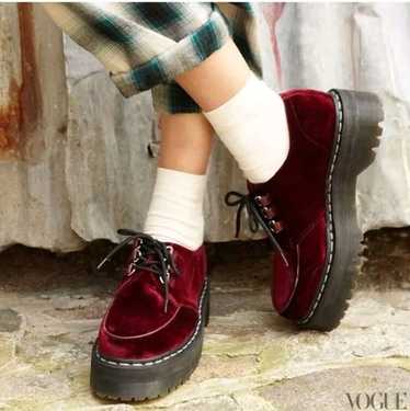 AGGY CREEPER CHERRY RED VELVET SHOE – Posers Hollywood