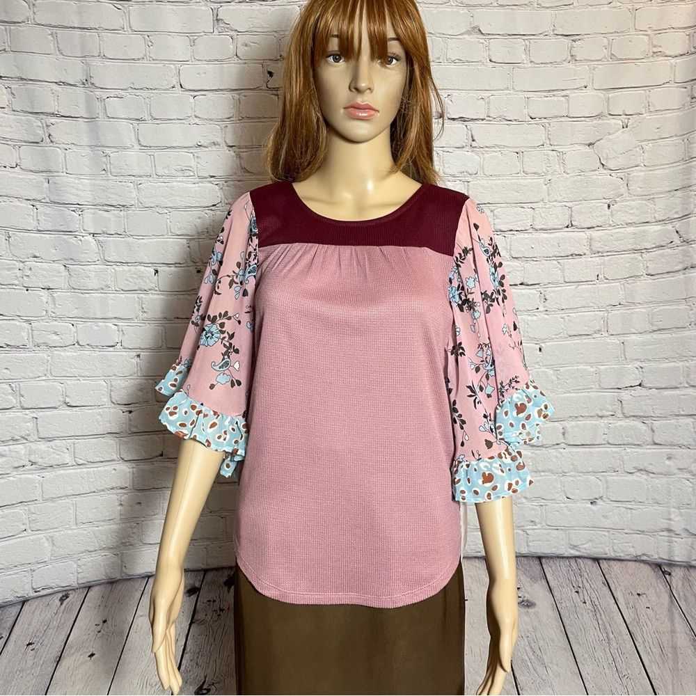 Other NWT New Baea Color Block Flutter Sleeve Siz… - image 2