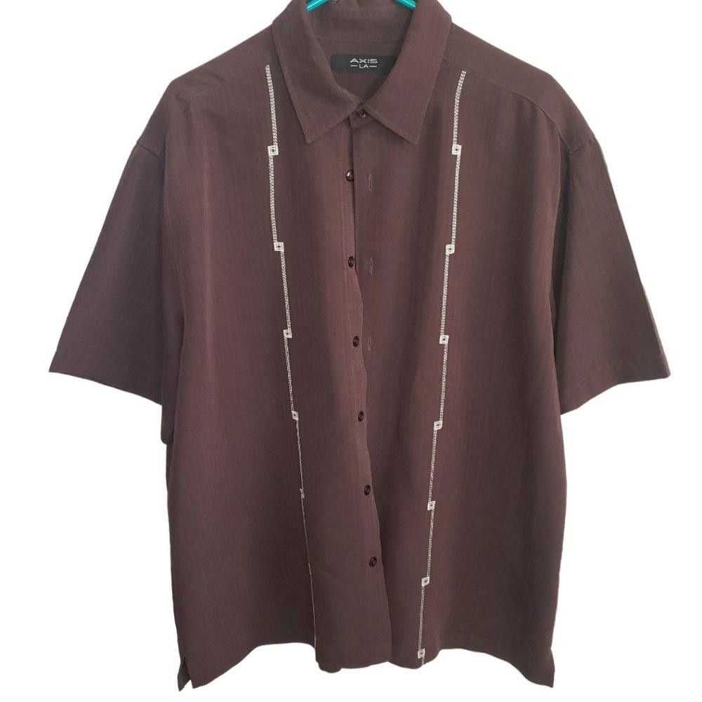 Designer CT1886 Axis LA Brown Short Sleeve Shirt … - image 1