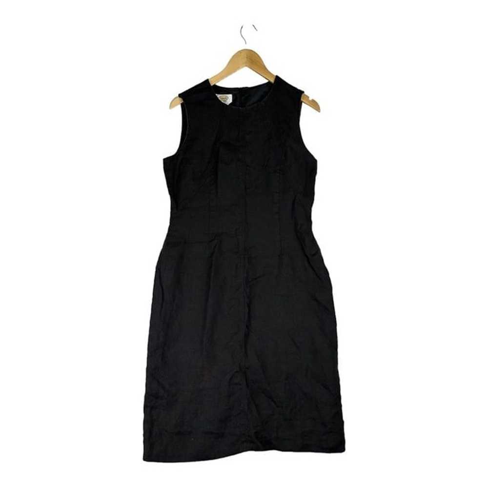 Talbots Sleeveless 100% Linen Dress sz 10 Black - image 1