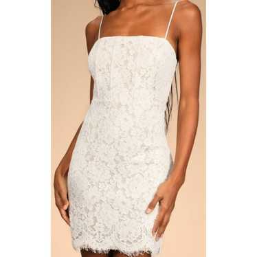 LULU'S SZ S Keep It Social White Lace Bodycon Mini