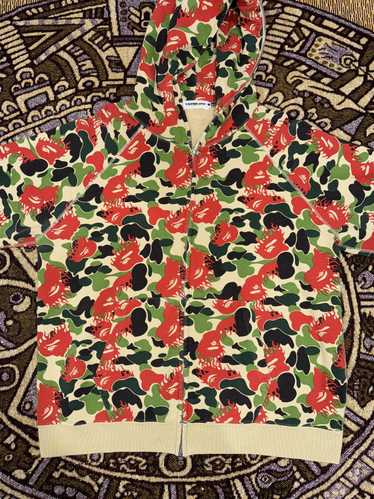 APE BAPE KAWS FIRE CAMO ポロシャツ　炎　FLAME ☆激レア☆ fire camo ポロシャツ Sサイズ a bathing ape bape