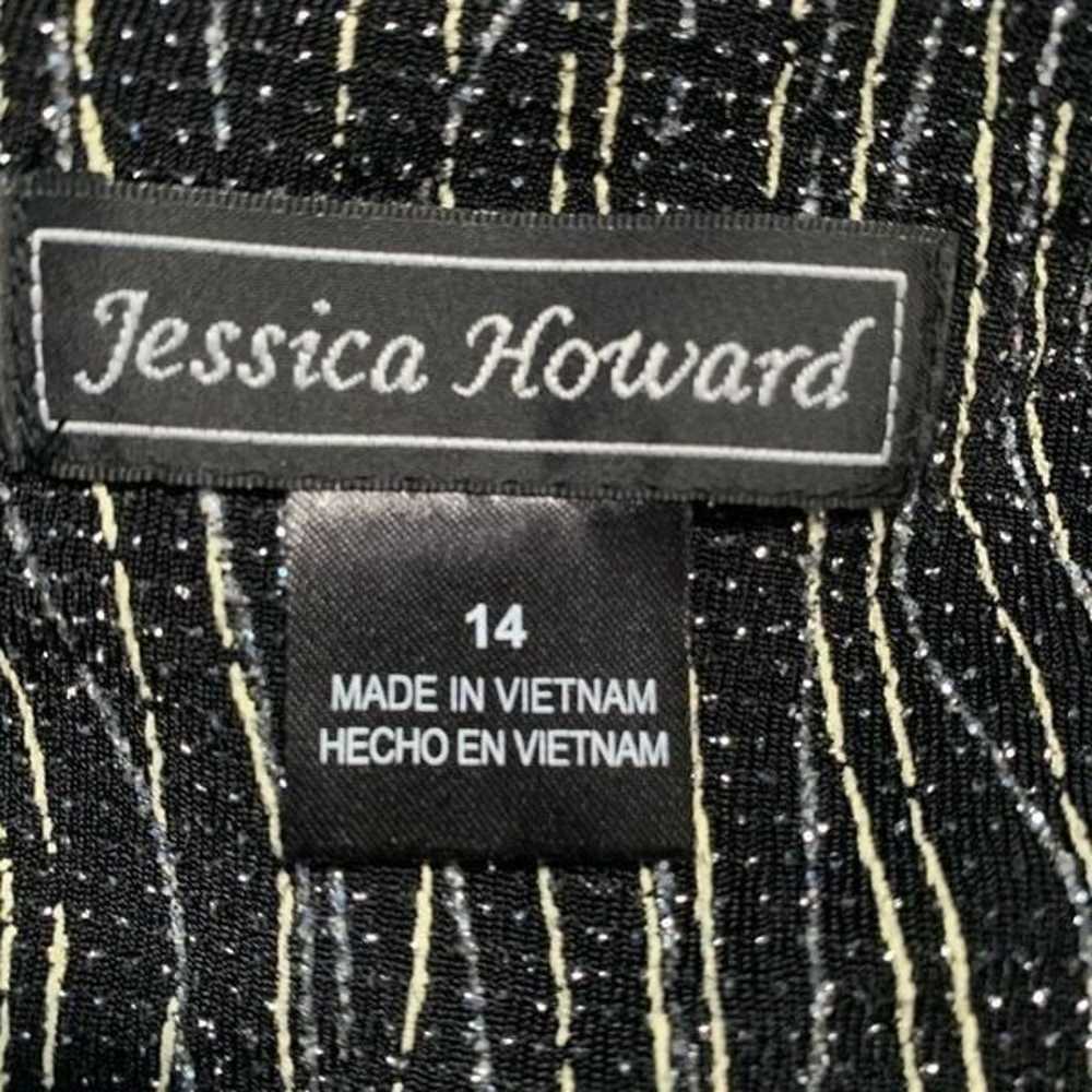 Vintage Jessica Howard Black Gold Metallic Open-F… - image 8