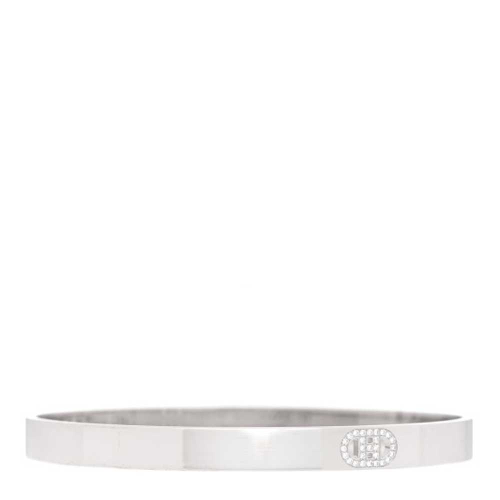 HERMES 18K White Gold Diamond PM H D'Ancre Bracel… - image 1
