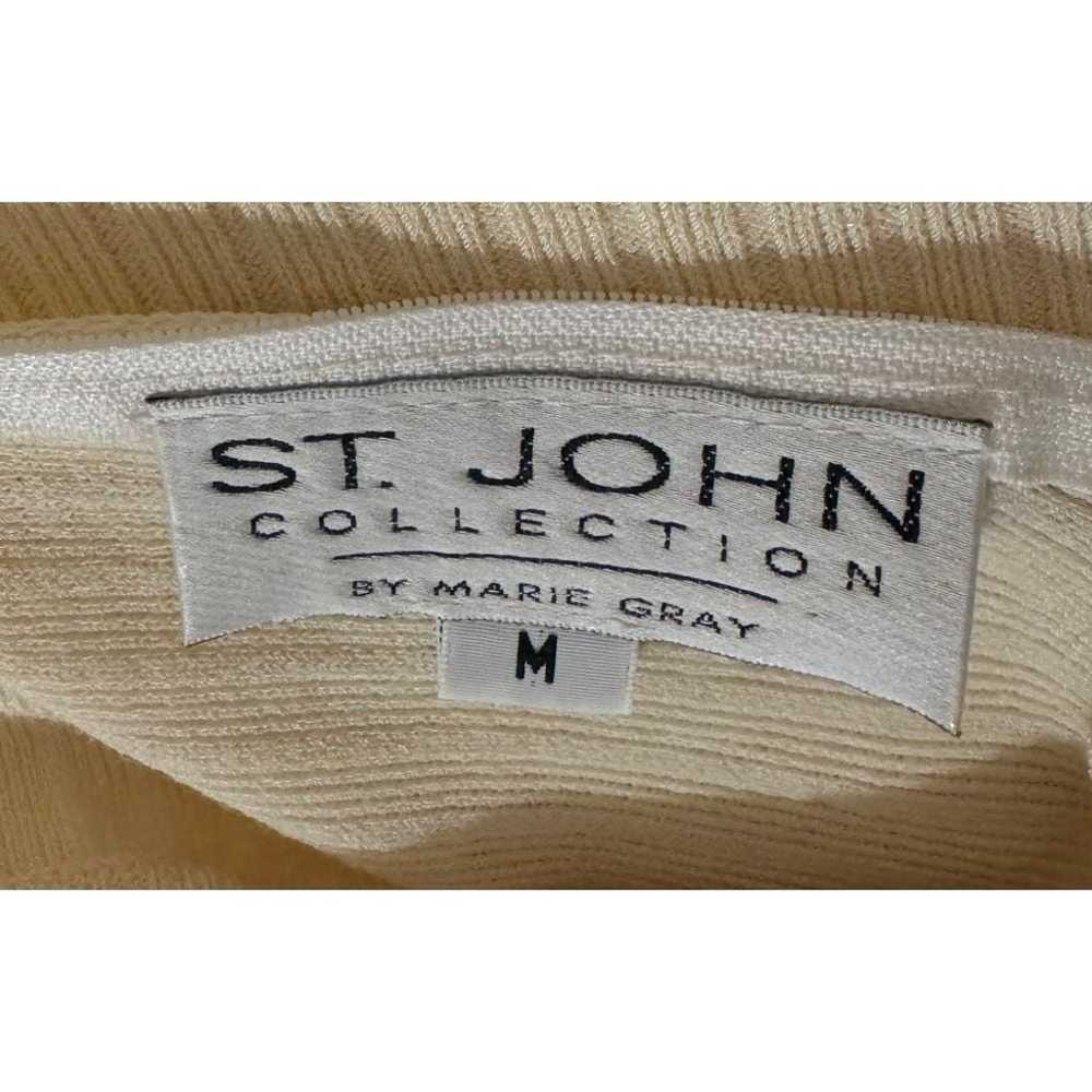 Vintage St. John Cream Zip Back Mock Ribbed Sleev… - image 4