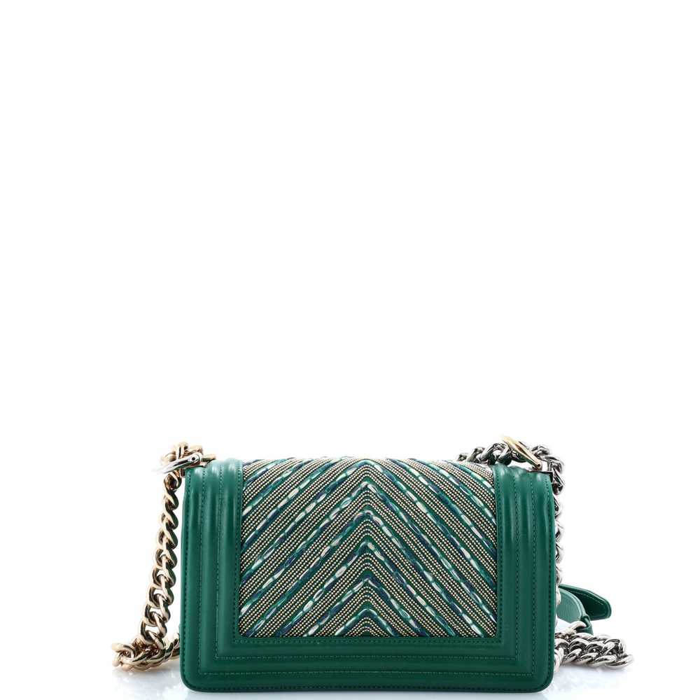 CHANEL Boy Flap Bag Studded Chevron Calfskin with… - image 3