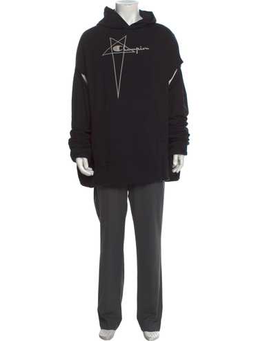 パーカー・フーディ Champion X Rick Owens Oversized Black Sweatshirt With Rick OwensのChampionエディション ブラック Jumbo Jason's