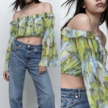 Zara printed tulle top - Gem