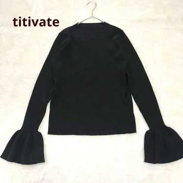 Titivate Bell Sleeve Knit Rib Sweater Black