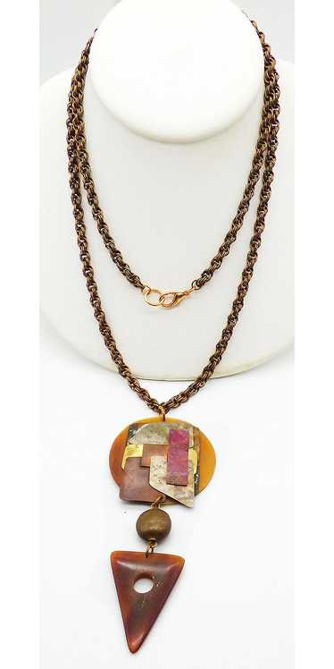 Jo Marz Mixed Media Collage Necklace