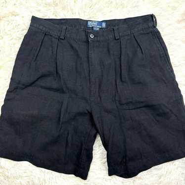 Polo Ralph Lauren Linen 100% Shorts Black W36 - image 1