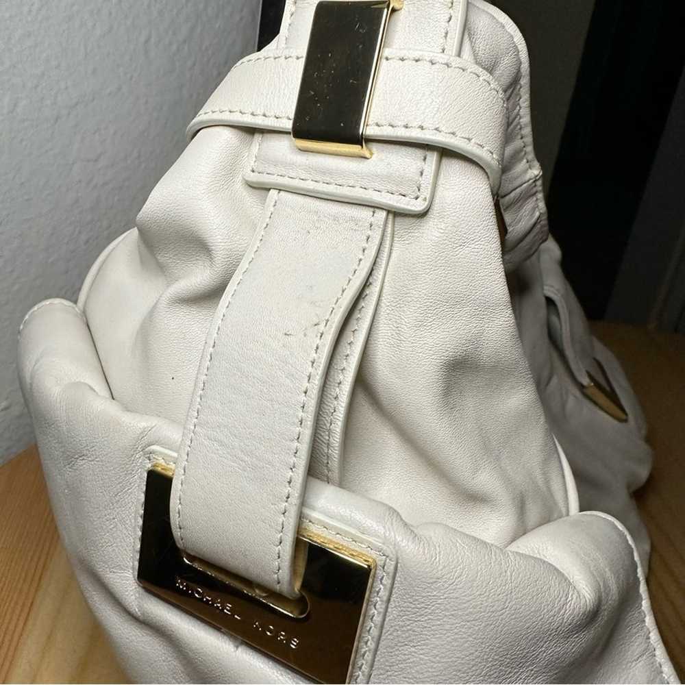 Vintage Michael Kors Ivory Leather and Gold Handb… - image 10