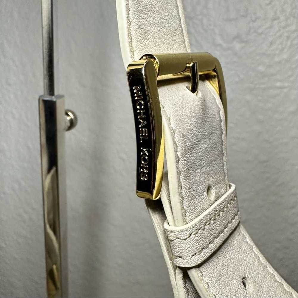 Vintage Michael Kors Ivory Leather and Gold Handb… - image 8