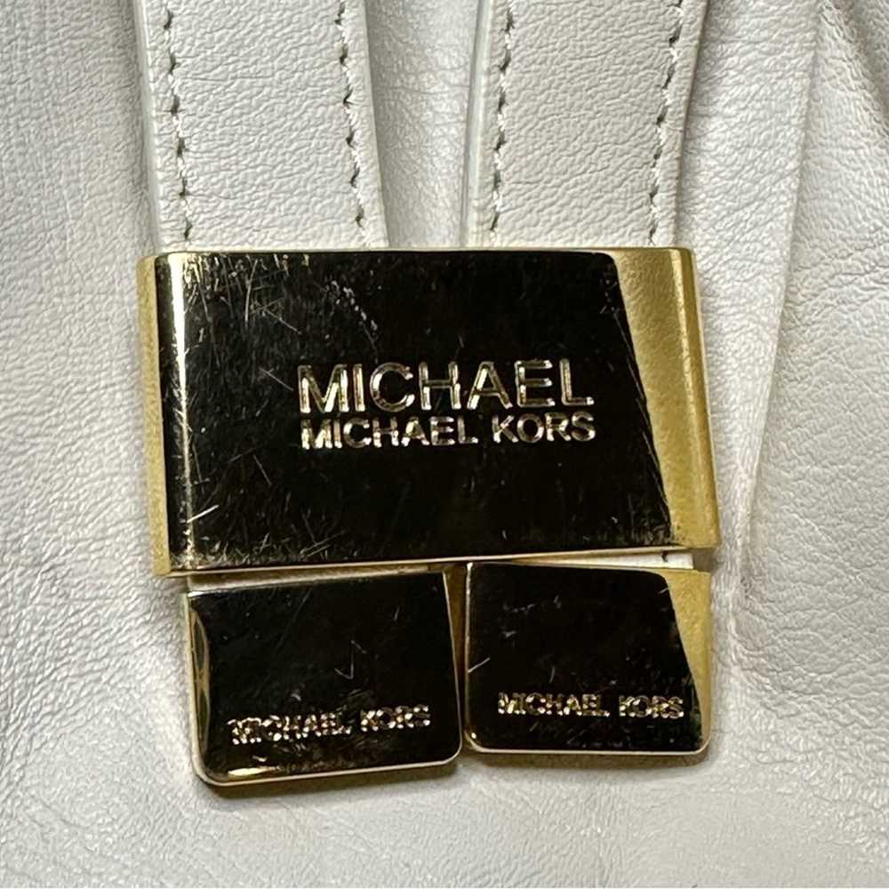 Vintage Michael Kors Ivory Leather and Gold Handb… - image 9