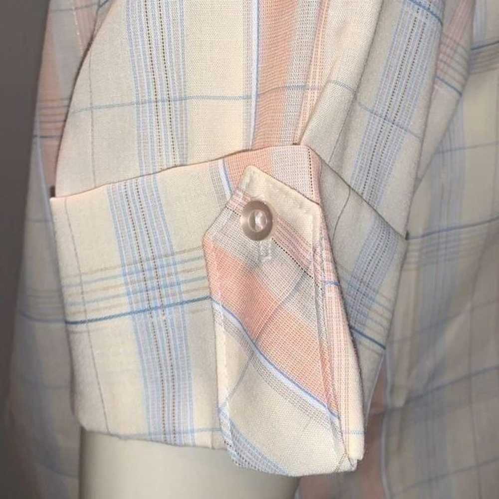 Vintage Shirt Accent Women’s Pastel Plaid Button … - image 6