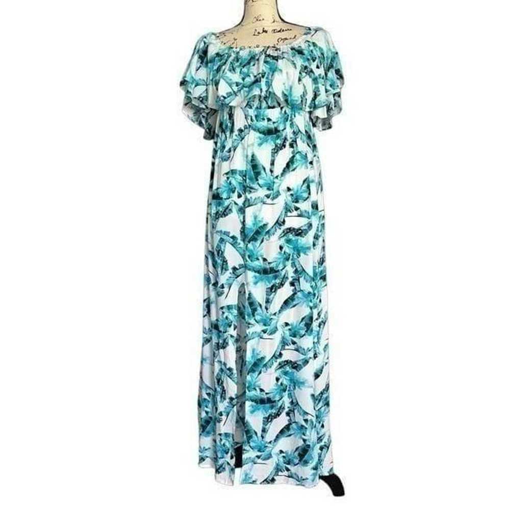 Buddy Love floral blue & white maxi ruffle dress - image 3