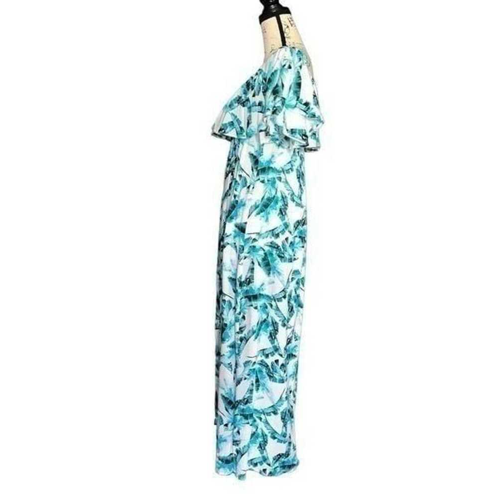 Buddy Love floral blue & white maxi ruffle dress - image 4