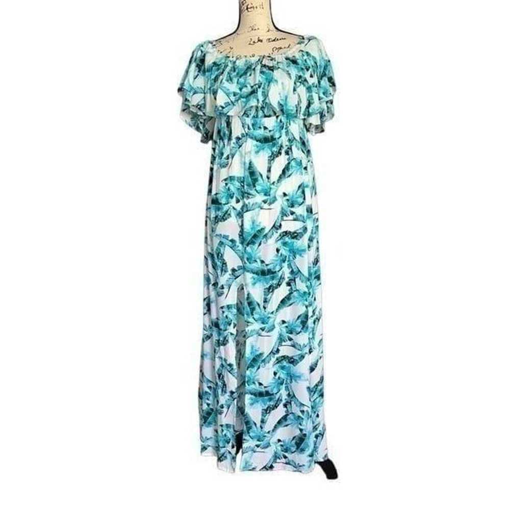 Buddy Love floral blue & white maxi ruffle dress - image 5