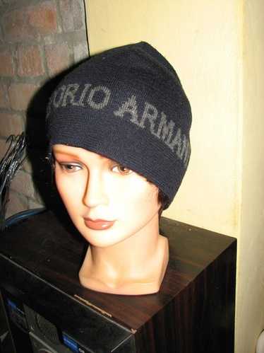 帽子 00s ARMANI Navy Wool Beanie Emporio Armani Emporio Armani Boys Logo Beanie Hat in Navy