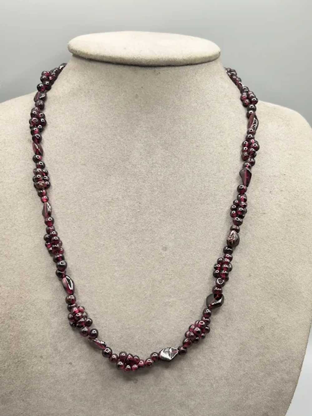 Vintage Garnet Beaded Necklace 18" Strand - image 3