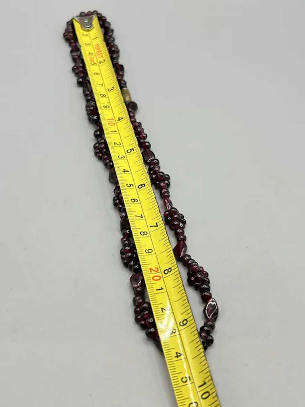 Vintage Garnet Beaded Necklace 18" Strand - image 5