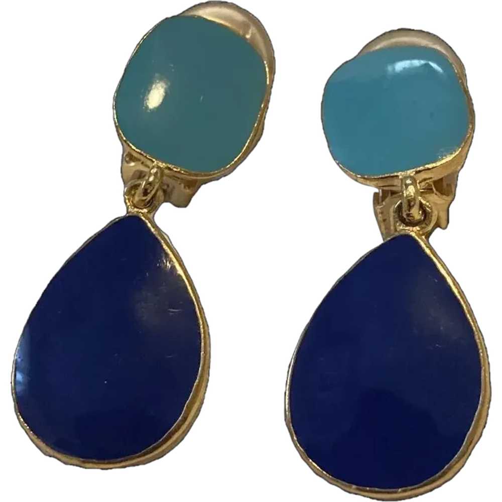 KJL KENNETH J. LANE 1960s-70s Turquoise and Lapis… - image 1