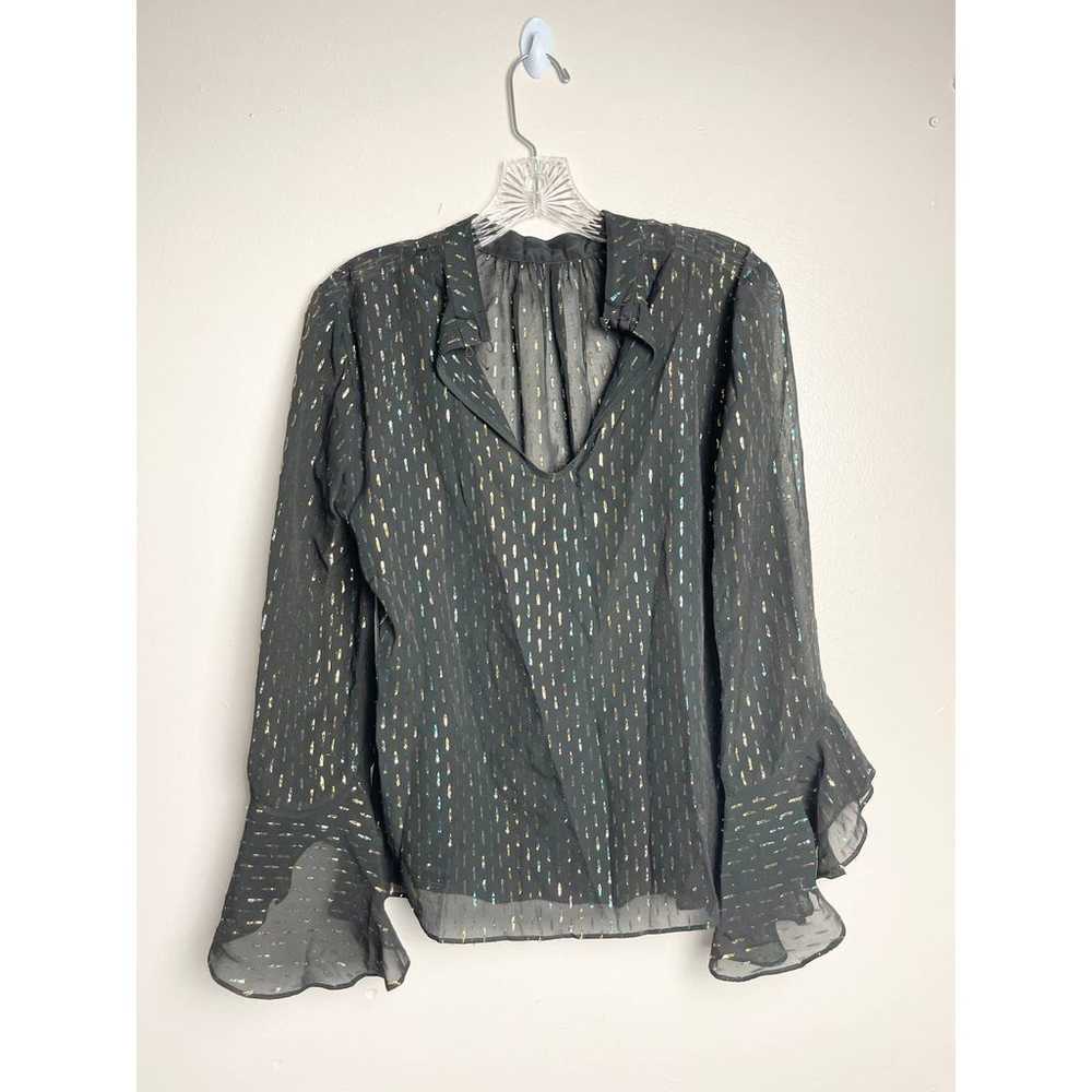 Trina Turk 96% Silk Metallic Shields Top Womens S… - image 3