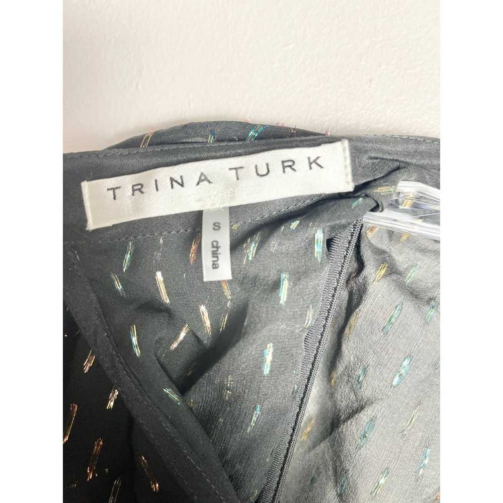 Trina Turk 96% Silk Metallic Shields Top Womens S… - image 4