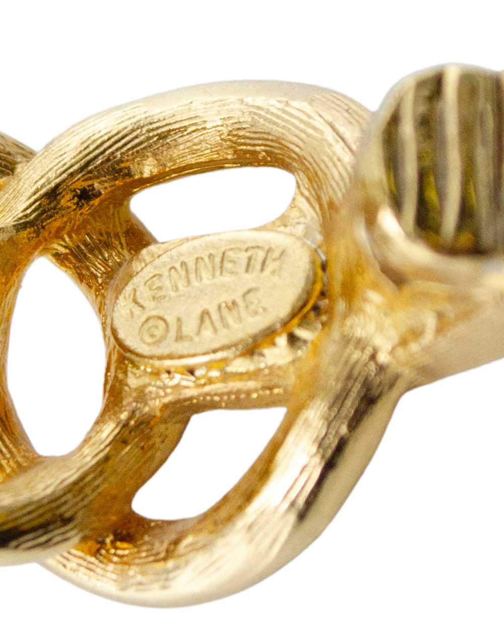 Kenneth Jay Lane Cream and Gold Enamel Twisted Ci… - image 5