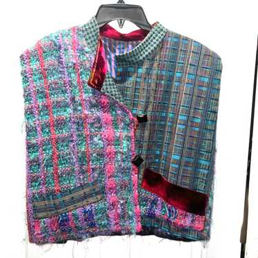 Custom Handmade Patch Block Vest Size L - image 1