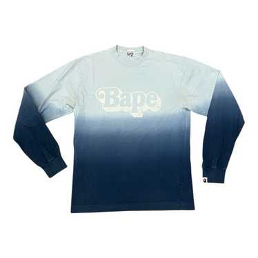 【A・BATHING APE】BAPE LOGO LONG TEE 90s BAPE × kaws bendy College logo long sleeve T-shirt White A