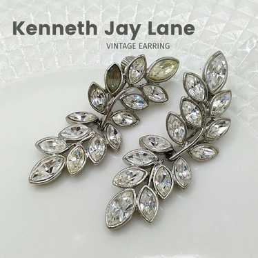 KJL Kenneth Jay Lane Vintage Stone Leaf Earrings - image 1